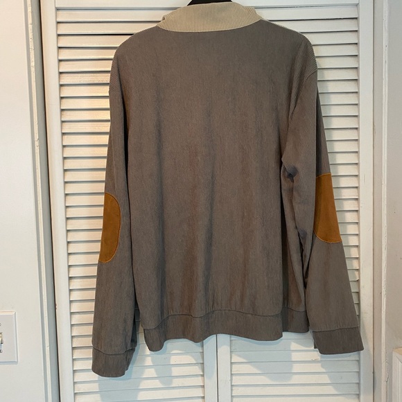 HENGSHENG JEANS Sweatshirt / Shirt w/ 4-Button Placket. Patch Pocket at Elbows. - Picture 6 of 8